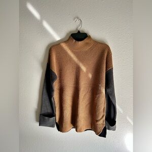 Calvin Klein Women’s Color-Block Mock Neck Sweater